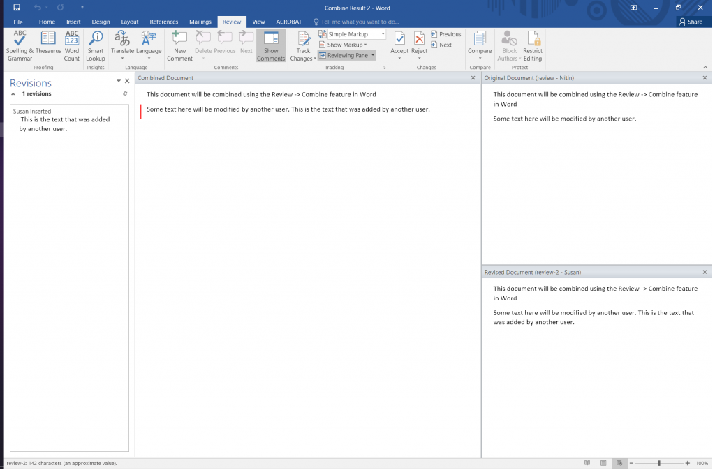How To Combine And Merge Two Word Documents - Review Changes