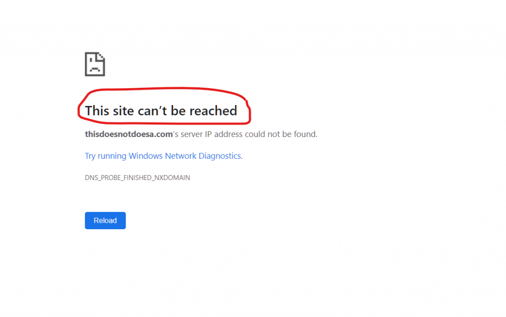 this site cannot be reached chrome