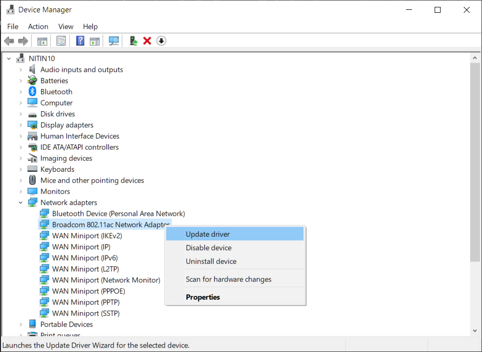 ip address of host running device manager