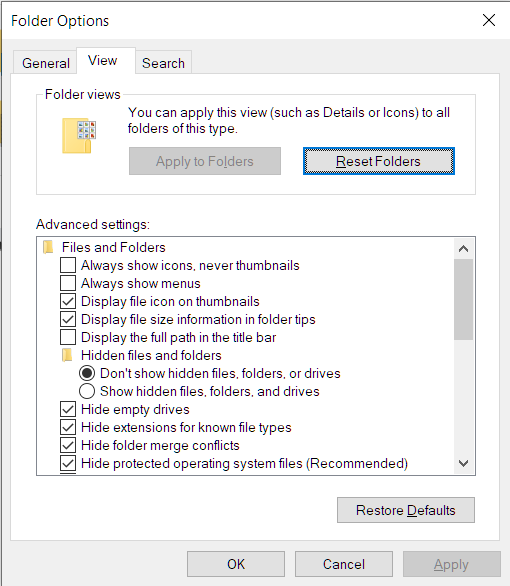 hide folders on windows 10