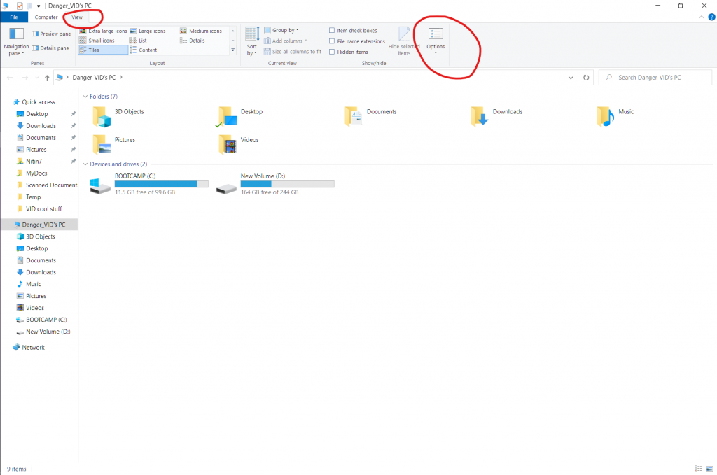 Unhide Folders In Windows 10 View Tab